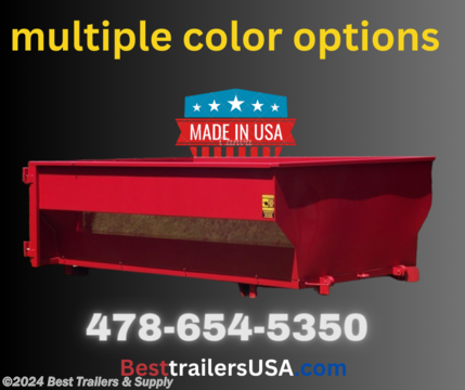 &lt;p&gt;best trailers and supply&lt;/p&gt;
&lt;p&gt;478-654-5350&lt;/p&gt;
&lt;p&gt;in byron GA&lt;/p&gt;
multiple colors available
&lt;p&gt;&lt;strong&gt;USA made&#160;&lt;/strong&gt;&lt;/p&gt;

&lt;h1 style=&quot;margin: 20px 0px 10px;font-size: 36px;font-family: Roboto, sans-serif;line-height: 1.1;color: #666666&quot;&gt;Roll Off Containers&lt;/h1&gt;
&lt;p class=&quot;leadIn&quot; style=&quot;margin-bottom: 10px;font-size: 1.25em;color: #666666;text-align: center !important&quot;&gt;U-Dump’s roll off containers (cans/dumpster) embody a legacy of commercial grade reliability, rugged durability, and low maintenance.&lt;/p&gt;
&lt;strong&gt;Width:&#160;&lt;/strong&gt;Tapered: 6’ (bottom), 7&#39;6&quot; (top)&quot;&lt;br&gt;&lt;strong&gt;Length:&#160;&lt;/strong&gt;12&#39;&lt;br&gt;&lt;strong&gt;Height:&#160;&lt;/strong&gt;43&quot;&lt;br&gt;&lt;strong&gt;Capacity:&#160;&lt;/strong&gt;12 Yds.
&lt;h3&gt;Standard Features: Roll Off Containers&lt;/h3&gt;

&lt;hr&gt;



&lt;ul&gt;
 	&lt;li&gt;Grease Fitting on All Roller Wheels&lt;/li&gt;
&lt;/ul&gt;


&lt;ul&gt;
 	&lt;li&gt;Undercoating&lt;/li&gt;
 	&lt;li&gt;&lt;/li&gt;
&lt;/ul&gt;

