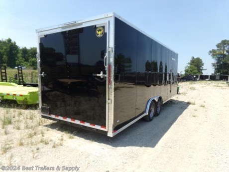 Best Trailers &amp; Supply

Byron GA

800-453-1810

8.5x24 Black car hauler enclosed



FREE WHITE WHEEL SPARE TIRE WHEN YOU PAY CASH at pick up

We can build many options on any car hauler, motor cycle trailers, and concession trailers. We have in stock 7k 10k and 14 k car haulers. Please make sure to check out all of the other trailer.

Up grades to this trailer

.080 POLYCORE black

Semi screwless

Tube walls

Radial tires

7ft6in Interior

5k Axles

rubber roof

Standard Features

V nose adds 2&#39; to Interior

16&quot; O.C. Cross Members

Electric Brakes &amp; E-Z Lube Hubs

24&quot; O.C. Roof Members

7-Way &amp; Electric Breakaway

16&quot; O.C. Side Walls

3/4&quot; wood Floors

1-12 Volt LED Dome

Trimmed Ramp &amp; 16&quot; Flap

2-5/16&quot; Coupler

3/8&quot; Walls

Non-Powered Roof Vent

Alum. Teardrop Flairs

2-K Jack &amp; Sand Foot

24&quot; ATP Stone Guard &amp; J-Rail

LED Light Package

36&quot; Side Door w/ Safety Chains

2&quot; V-Nose (ATP &amp; J Rail) Stepwell W/ ATP

Deluxe Tag Bracket

White Mods Rims

800-453-1810

Any questions, concerns, or Info on this trailer, please call our sales team

delv is $2 per loaded mile

Please call to check stock

800-453-1810