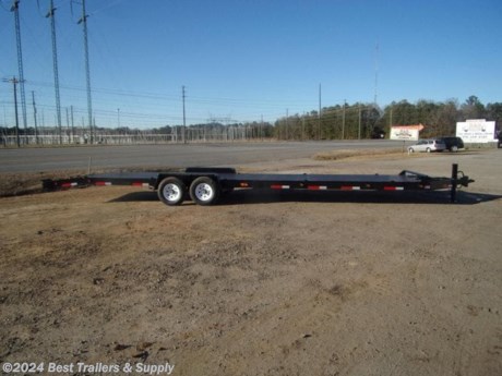Best Trailers &amp; Supply

Byron GA

800-453-1810

82x34 2 car hauler steel deck trailer
8&quot; Frame
Steel Deck
4&#39; Metal Dovetail
16&quot; Tires and Rims
(2) 7000lb E-Z Lube axles (14000 lbs GVWR)
Electric Brakes on both Axles
2 5/16&quot; Adjustable Coupler
10,000lb Drop Leg Jack
Brakeway Kit
Tandem Tread plate Fenders
5ft Ramps
All LED Lights
Headache bar
(10) 6k Weld on D-Rings
Stake Pockets
DOT Tape
Sealed Wiring Harness
NATM Compliant
Options
Double Removable Fenders
Open Steel Treadplate Deck
Colors
Spare tire
Pintle Coupler
Gooseneck
Triple Axles (5.2K, 6K, 7K)

800-453-1810

Any questions, concerns, or Info on this trailer, please call our sales team

delv is $2 per loaded mile
Please call to check stock
800-453-1810