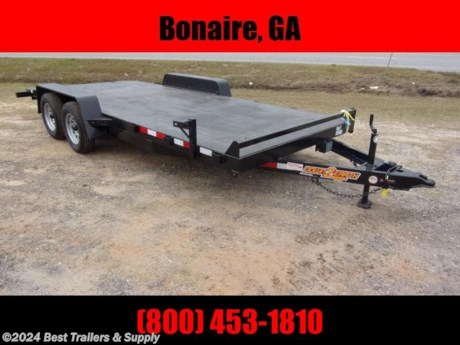 **Best Trailers &amp; Supply**

**Byron GA**

**800-453-1810**

18ft car hauler steel deck

Down to Earth is proud to offer quality car haulers and equipment trailers with slide in or 5&#39; equip ramps for sale at the lowest possible price. lengths 32&#39; 34&#39; 36&#39; 38&#39; and up to 40ft. Great for 2 cars and motorcycles. Our premium Trailers are offered in 3,500, 7,000, 10,000, 12,000, and 14,000 lb. GVWR&#39;s. A 2-5/16&quot; adjustable couple is standard. We can even make a custom trailers to fit your specific needs and your budget.

15&quot;Tires and Rims
(2) 3500lb E-Z Lube axles (7000 lbs GVWR)
Electric Brakes on both Axles
2 5/16&quot; Coupler (10,000 lbs)
A-frame 2000lbs Jack
Brakeway Kit
Tandem Tread plate Fenders

5a Rear Slide in Ramps with Spring Latches
3 Light bar &amp; side marker lights
Clearance lights
LED lights
Wood Deck 2x8 Treated Pine
Headache bar
D-Rings on Metal Deck option

Stake Pockets
DOT Tape
Deck 82&quot; Wide
16a Length
Sealed Wiring
Harness
NATM Compliant

Options

Removable Fenders
Steel Treadplate Deck
Open Deck Treadplate
Chrome wheels
Setback Jack
Colors
Stone Gaurd
Extra D-rings
Spare tire mount
Spare tire
5200# Axles w/tires to match
6000# Axles w/tires to match
7000# Axles w/tires to match
7K drop leg jack
Length 18&#39; 20&#39; 22&#39;

**800-453-1810**

Any questions, concerns, or Info on this trailer, please call our sales team

delv is $2 per loaded mile

Please call to check stock

**Best Trailers &amp; Supply**

**Byron GA**

**800-453-1810**