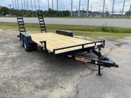 800-453-1810
82x18 equipment trailer
(2) 3500lb E-Z Lube axles (7000 lbs GVWR)
Electric Brakes on both Axles
2 5/16&#39;&#39; Coupler (10,000 lbs)
A-frame 2000lbs Jack
Brakeway Kit
Tandem Tread plate Fenders
5&quot; Channel Ramps
3 Light bar &amp; side marker lights
Clearance lights
LED lights
Wood Deck 2x8 Treated Pine
Headache bar
Stake Pockets
DOT Tape
Sealed Wiring Harness
NATM Compliant
Options
Removable Fenders
Steel Treadplate Deck
Colors
Spare tire mount
Spare tire
5200# Axles w/tires to match
6000# Axles w/tires to match
7000# Axles w/tires to match
7K drop leg jack
Length 14&#39;-38&#39;
2&#39; Treadplate dove tail on Wooden deck
Pintle Coupler
Gooseneck
Triple Axles (5.2K, 6K, 7K)
800-453-1810
Any questions, concerns, or Info on this trailer, please call our sales team
delv is $1.50 per loaded mile
Please call to check stock
800-453-1810