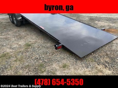 **Best Trailers &amp; Supply**

**Byron GA**

**800-453-1810**

FREE WHITE WHEEL SPARE TIRE WHEN YOU PAY CASH at pick up

Kwik Load Trailers offers rollback car hauler trailers. Featuring easy leading capabilities, extra safety features and modifications to improve overall versatility, these car haulers are the best choice for your vehicle towing needs. It is easy to see why Kwik Load Trailers is a leader in the market with their versatile selection of trailers.

Specifications:

78 Wide, 84 Between Fenders -- 1/8 Steel Diamond Plate
10,000 GVWR
Four 6,000 lb. swivel &quot;D&quot; hooks
In-floor Tool Boxes
11 GA. 3--2 and 3/16 3--3 tubular
Twin 3,500 lb. drop Torflex with Easy Lube
10,000 lb. capacity with safety chains, brake-a-way switch and drop leg jack
Four-wheel electric with manual parking brake
15&quot; Silver Mod Wheels
New 6-ply radials
Twin tail lights and side markers with two lights in bed for loading at night
Two removable fenders with Chip Guard
Polyurethane with pen striping

Options:

Spare tire -- Spare tire mount -- Hydraulic Surge brake -- Wind faring -- Rails -- Winch -- Aluminum floor -- Aluminum fenders

**800-453-1810**

Any questions, concerns, or Info on this trailer, please call our sales team

delv is $2 per loaded mile

Please call to check stock

**800-453-1810**