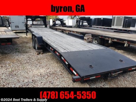 Best Trailers
Byron GA
800-453-1810
34ft 2 car hauler with ramps USED

Down to Earth is proud to offer quality car haulers and equipment trailers with slide in or 5&#39; equip ramps for sale at the lowest possible price. lengths 32&#39; 34&#39; 36&#39; 38&#39; and up to 40ft. Great for 2 cars and motorcycles. Our premium Trailers are offered in 3,500, 7,000, 10,000, 12,000, and 14,000 lb. GVWR&#39;s. A 2-5/16&quot; adjustable couple is standard. We can even make a custom trailers to fit your specific needs and your budget.
10 I Beam Frame
4&#39; Metal Dovetail
16&quot; Tires and Rims
Spare Tire mount
(2) 7000lb E-Z Lube axles (14000 lbs GVWR)
Electric Brakes on both Axles
2 5/16&quot; Adjustable Coupler
10,000lb Drop Leg Jack
Brakeway Kit
Tandem Tread plate Fenders
Driver side Removable Fender
6&#39; Tube Diamond Plated Ramps
All LED Lights
Wood Deck 2x8 Treated Pine
Headache bar
(8) 6k Weld on D-Rings
Stake Pockets
DOT Tape
Sealed Wiring Harness
NATM Compliant
Options
Double Removable Fenders
Steel Treadplate Deck
Colors
Spare tire
Length 14&#39;-38&#39;
Pintle Coupler
Bumper Pull
Triple Axles (5.2K, 6K, 7K)
800-453-1810
Any questions, concerns, or Info on this trailer, please call our sales team
delv is $1.75 per loaded mile
Please call to check stock
800-453-1810