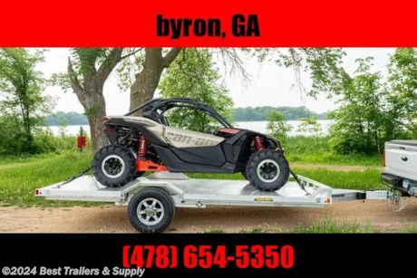 ## aluma WB15 wide body atv SxS trailer

## drive over fenders

## byron GA 478--654--5350

| 1 5200# Rubber torsion axles - Easy lube hubs |
| --------------------------------------------- |
| WB15 |
| Electric brakes, breakaway kit |
| ST225/75R15 |
| Aluminum wheels, |
| brakes |
| Extruded aluminum floor |
| Front retaining rail |
| A-Framed aluminum tongue, 54&#226;?&#179; long with 2-5/16&#226;?&#179; coupler |
| 2) 7&#226;?&#178; Aluminum ramps with storage underneath |
| Rub rail welded to stake pockets on sides |
| 4) Recessed tie rings, SS #5000 |
| 2) Fold-down rear stabilizer jacks |
| Swivel tongue jack, 1500# capacity |
| LED Lighting package, safety chains |
| 2 Front Load Lights |