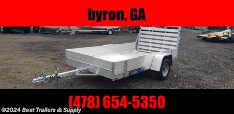 BESTTRAILERS AND SUPPLY BYRON Ga

478-654--5350

aluma model 548ES w tailgate and 12 inch side rails kit. all aluminum light weight only 400# 4.5 x 8 bed size aluminum utility atv trailer.

**Model:** 6310

**Weight:** 550#

**Bed Size:** 63x10

**Tires:** 13&quot;

* 2000# Rubber torsion axle - No brakes - Easy lube hubs
* ST175/80R13 LRC Radial tires (1360# cap/tire)
* steel wheels, 5-4.5 BHP
* Aluminum fenders
* Extruded aluminum floor
* 6&quot; Front retaining bumper
* A-Framed aluminum tongue, 48&quot; long with 2&quot; coupler
* 
 * Tie down loops (2 per side)
* Swivel tongue jack, 1200# capacity
* LED Lighting package, safety chains
* Aluminum tailgate
* Overall length = 145&quot;