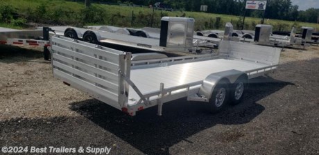 Best Trailer
Byron GA
800 453 1810

78 x18 ft Aluma Car Hauler 7k

7818 Aluma
bi fold tailgate
limited time with air dam standard

Standard Equipment:

GVWR: 7,000 lb. GVWR
Dry weight: 1100# dry weight
Axles: (2) 3,500 lb. TORSION Axles
Rubber Torsion axles
Easy to Lubricate Hubs
Brakes: Electric Brakes on Both Axles - DOT Requirement in Most States
Frame: Alum light weight frame
Stake Pockets Down Both Sides of Trailer
6&quot; rails
Deck: Alum Deck with 4 D-rings

Best Trailer
Byron GA
800 453 1810

78&quot; wide bed

Fenders: Removable fenders
Tires: 14&quot; &quot;C&quot; Range Trailer Tires - 5 Lug - (ST205/75R14)
Alum mag wheels
Jack: heavy flip jack w/ wheel
Lights &amp; Safety Equipment:
Sealed LEDTail Lights with Guards
3-Light LED Bar in RearCenter
LED Side Marker Lights
sealed wiring
7 pin RV Plug
Safety Break-Away Kit
Safety Chains
Coupler: 2 5/16&quot; Hitch Receiver
Tongue Height at Ball Coupler: Approximately 15&quot;
Ramps: 5&#39; Rear Slide In Ramps
Stabilizer jacks