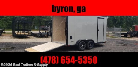 ## Best trailers and supply

## 478-654-5350

#### 7 x 14 all aluminum enclosed trailer STo300 series

aluminum wheels

###### Interior Height 84&quot;

Axle Rating (2) 3,500 lb
GVWR 7,700 lb
Estimated Weight (Base Model) 1,850 lb
Estimated Payload 5,850 lb
Axle Type Torsion
Overall Length 18&#39; 4&quot;
Overall Width 102&quot;
Overall Height 106&quot;
Interior Length 16&#39;
Interior Width 82&quot;
Ground Clearance 14&quot;
Deck Height 20&quot;
Rear Door Opening Width 74&quot;
Rear Door Opening Height 81&quot;
Tongue Length to Center of Ball 23&quot;
Brakes 4 Wheel Electric
Tire Size/Tire Load Range 205/75R15 LRD
Hitch Height To Top of Ball 19&quot;
Hitch Ball Size 2 5/16&quot;
Floor Studs 16&quot; OC
Wall Studs 16&quot; OC
Ceiling Studs 16&quot; OC

### All Standard Features

* Frame Features
* 2&#39; Wedge Slant Nose
* Full Perimeter Aluminum Frame
* Aluminum All-Tube Construction
* A-Frame Tongue
* (2) 3,500 lb Dexter Torsion Axles w/ Brakes (7&#39; Wide)
* 7 Way Truck Plug (7&#39; Wide)
* 2 5/16&quot; Ball A-Frame Coupler (7&#39; Wide)
* Safety Chains
* Front Wind Tongue Jack - 2,000 lb
* 16&quot; O/C Floor Crossmembers
* 16&quot; O/C Wall Crossmembers
* 16&quot; O/C Roof Crossmembers
* ST205/75R15/LRD Radial Tires - Nitro Fill
* Grey Mod Wheels
* Roof Vent Prep
* Stabilizer Jack (6&#39; Wide)
* Exterior Features
* .030 Aluminum Skin
* Screwless/Rivetless Aluminum Exterior
* One-Piece Aluminum Roof
* 3&quot; Upper Rub Rail Trim
* 3&quot; Lower Rub Rail Trim
* LED Clearance Lights
* LED Tail Lights
* Taper Cut ATP Gravel Guard
* 32&quot; 110 Series Entrance Door
* Slam Door Latch
* Double Rear Cargo Doors
* Interior Features
* 3/4&quot; Engineered Wood Subfloor
* (1) 12v LED Dome Lights w/ Wall Switch
* Flow Through Vents - Black
* 7&#39; Interior Height (7&#39; Wide)
* 3/8&quot; Engineered Wood Walls
* Open Stud Ceiling w/ Mill Finish Cove Trim