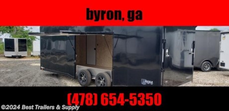 ## Best Trailers Byron GA

## 478-654-5350

ROM 300 blackout carhauler trailer 24 ft

5200# axles
spread axle design
torsion axles
10k GVWR

&lt;br&gt;
* **Frame Features**
* Full Perimeter Aluminum Frame
* All-Tube Aluminum Construction
* Extended Tongue
* Torsion Axles
* Electric Brakes - All Axles
* Breakaway Battery Kit
* 7-Way Trailer Plug
* 2 5/16&quot; Ball Coupler
* Safety Chains
* 5,000 lb Manual Crank Jack
* 16&quot; O/C Floor Crossmembers
* 16&quot; O/C Wall Crossmembers
* 16&quot; O/C Roof Studs
* Smooth Aluminum Wheel Boxes
* Spread Axle Design w/ Individual Fenderettes
* Aluminum Wheels w/ Radial Tires - Nitro Fill
* Winch Plate
* Spare Tire Wall Mount Backer
* **Interior Features**
* 3/4&quot; Engineered Wood Subfloor
* (2) 12v LED Dome Lights w/ Switch
* (1) Roof Vent w/ Maxxair Cover
* 7&#39; Interior Height
* (4) 5,000 lb Recessed D-Rings
* 4&#39; Beavertail (3&#39; for 20&#39; Trailer)
* 3/8&quot; Engineered Wood Walls
* Open Stud Ceiling w/ Mill Finish Cove
* **Exterior Features**
* .030 Aluminum Skin - Screwless
* One-Piece Aluminum Roof
* 3&quot; Upper Rub Rail Trim
* 3&quot; Lower Rub Rail Trim
* LED Clearance Lights
* LED Tail Lights
* 24&quot; ATP Stoneguard
* 36&quot; 110 Series Door w/ Slam Latch
* Cast Corners w/ Stainless Steel Vertical &amp; Horizontal
* Rear Ramp Door w/ Spring Assist - Engineered Floor
* Transition Flap - Engineered Floor
* Aluminum Bar Locks - Rear Ramp Door
* Rear Skid Plates
* **Exterior Package w/ Premium Escape Door**
* Perimeter Skirting w/ Reverse Beavertail
* 4&quot; Trim - Upper &amp; Lower
* Rear Spoiler - Mill Finish w/ 3 LED Lights
* Premium Escape Door

478-654-5350