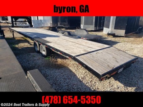 best trailers and supply
byron ga

used deckover down 2 earth carhauler trailer gooseneck NON CDL
tandem 7k axles
winch mount
pull out ramps

deckover bed size is 102&quot; x 34 ft long
30 ft + 4 ft dove tail

2 x 8 treated wood floor
LED lights around
dual 10k jacks

14,000 GVWR

&lt;br&gt;
478-654-5350 located in byron GA just north of buccee&#39;s