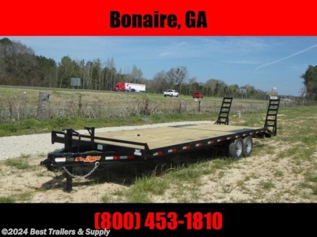 8.5 x 26 ft deckover equipment trailers ( 22+4) flatbed

EQ 8x26 7T Equipment
- G.V.W.R.-14,000 #
- G.A.W.R.(Each Axle) - 7,000 #
- Coupler - 2 - 5/16&quot; adjustable
- Safety chain - 3/8 with hooks
- Jack -10,000 # drop leg
- steel over Fenders
- Bed width -102&quot; including rub rail
- Side rails stake pockets
- Axles - 2-7,000 # cambered brake axles
- Suspension - Slipper spring with equalizer
- Tires - ST 235 / 80R 16&quot; load range E
- Wheel -16&quot; 8 bolt white spoke
- Deck - 2&quot; pressure treated pine
- Lights - D.O.T. stop, tail, turn, and clearance
- Elec. Plug - 7-way RV
- Ramps - 5&#39;
- Sealed modular wiring harness this is the perfect trailer for lifted trucks with mud tires equipment whatever. get the width of the deckover at 8.5 ft but still have a lower bed then a full deckover