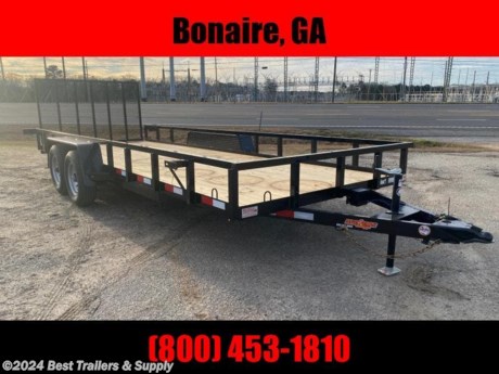 **Best Trailers &amp; Supply**

**Byron GA**

**800-453-1810**

82x20 tandem 5200LBS axle with brakes trailer

Down
to Earth is proud to offer quality utility and equipment trailers with
rear gate for sale at the lowest possible price. Great for Atv and utv
and motorcycles. Our premium Trailers are offered in 3,500, 7,000,
10,000, 12,000, and 14,000 lb. GVWR&#39;s. A 2&quot; couple on single axles. We
can even make a custom trailers to fit your specific needs and your
budget.

2&quot; tube rails
15&quot; White spoke tires and rims
2/ 3500# E-Z Lube Axles w Brakes
Fold Up Jack
48 Tubular Gate with Uprights on 12&quot; Centers

Spring Loaded Gate Latch
Treated 2x8 Lumber or Mesh Floor
3-Piece Tongue
Smooth Fenders with Backs

Marker Lights/Clearance Lights over 80&quot;
Wiring Enclosed with Loom
14&quot; Rails
NATM Compliant

Options

Special Colors
Side Gate
Spare tire bracket

**800-453-1810**

Any questions, concerns, or Info on this trailer, please call our sales team

delv is $2 per loaded mile

Please call to check stock

**Best Trailers &amp; Supply**

**Byron GA**

**800-453-1810**