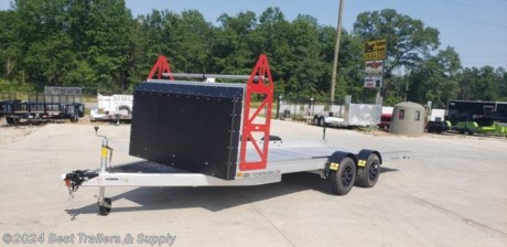 ## best trailers and supply

## byron GA

## 478-654-5350

### **we re located in Byron GA off I-75 exit 144 and 146, just north of buccee&#39;s**

futura drop deck lowering carhauler trailer all aluminum

only 1466#

comes LOADED with options
**air dam**
**spare tire**
**recovery winch**
**tire rack**

Fender Height - Fender on 9&quot; - Fender off 7&quot;
Ground Clearance - 16&quot;
Deck Length - 19&#39;5&quot;
Deck Width - 81&quot;
Overall Length 21&#39;
Overall Width 102&quot;
Deck Angle - Only 3 degrees
Flared Tail Width 86&quot;
Recovery Winch - 12V electric with wireless remote
Removable Fenders - extruded Aluminum, powder Coated
Coupling - 10000 lbs, 2 5/16&quot; Snap-on steel coupler
Wheels - SHIFTR 14&quot; x 6&quot; Alloy, 5&quot; x 4.5&quot;
Tires - 185R 14C 8 PLY Light Truck
Axle (patented) 3,500 lbs galvanized steel torsion
Suspension - Independent torsion arm (PU)
Hubs - 3,500 lbs
Brakes - 10&quot; Electric
Lighting - Micro LED fender mounted clearance recessed LED stop, tail, indicators, combined LED/reflector marker lights
Charging - Onboard DC-DC connected to Trailer Plug aux pin and solar panel
Electric connector - 7-Way RV, flat pin trailer plug
Chassis and Tongue - Extruded aluminum 6005-T6
Tie Points - Continuous airline track and slotted chassis rail

478-654-5350
