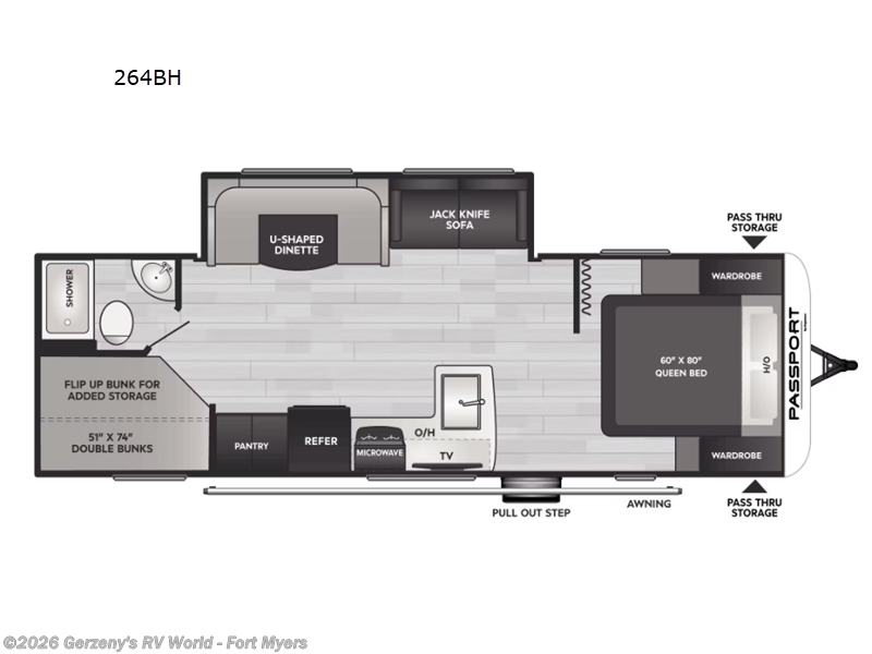2025 Keystone Passport Classic 264BH - New Travel Trailer For Sale by Gerzeny's RV World - Fort Myers in Fort Myers, Florida features Slideout