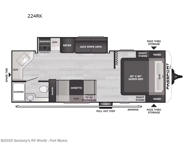 2025 Keystone Passport 224RK - New Travel Trailer For Sale by Gerzeny's RV World - Fort Myers in Fort Myers, Florida features Slideout