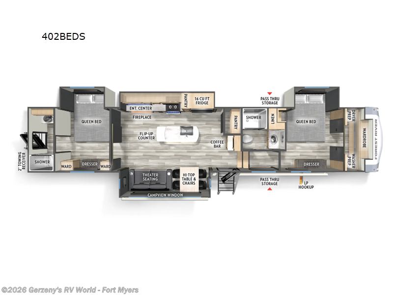 2025 Forest River Cardinal 402BEDS - New Fifth Wheel For Sale by Gerzeny's RV World - Fort Myers in Fort Myers, Florida features Slideout
