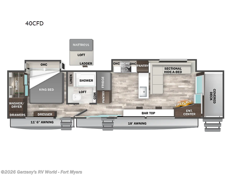 2024 Forest River Cedar Creek Cottage 40CFD - New Travel Trailer For Sale by Gerzeny's RV World - Fort Myers in Fort Myers, Florida features Slideout