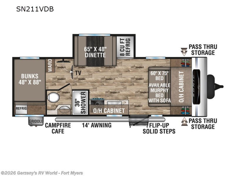 2023 Venture RV Sonic X SN211VDBX - Used Travel Trailer For Sale by Gerzeny's RV World - Fort Myers in Fort Myers, Florida features Slideout