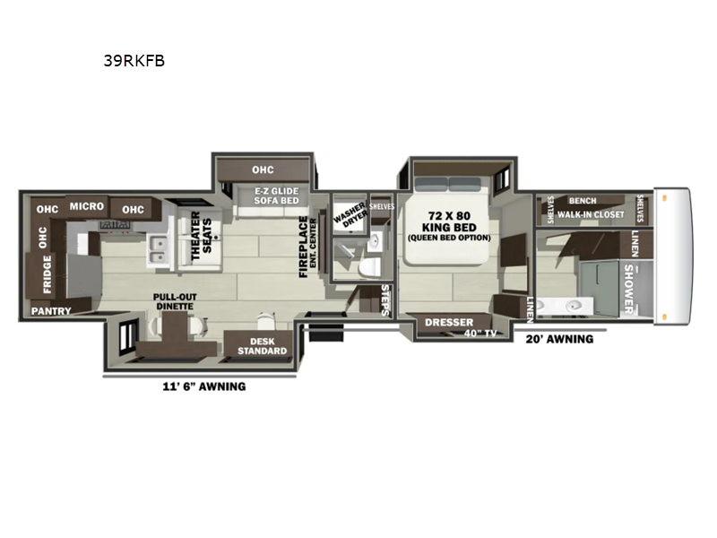 2027 Forest River RiverStone 39RKFB - New Fifth Wheel For Sale by RV Dynasty in Bunker Hill, Indiana features Slideout