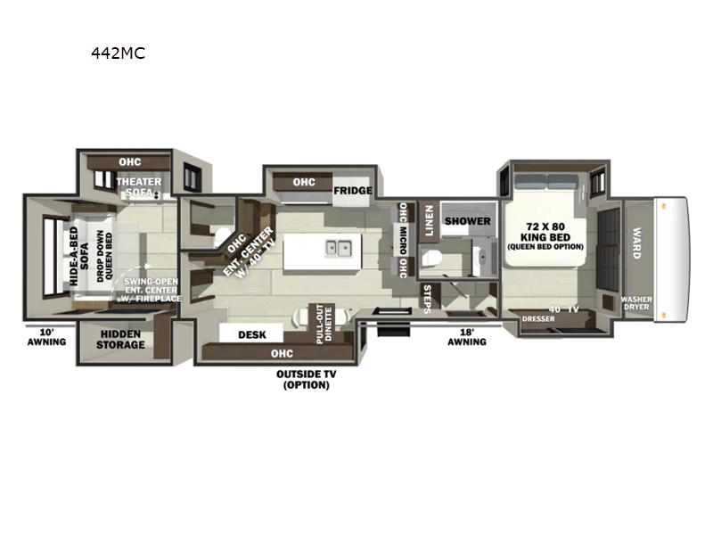 2027 Forest River RiverStone 442MC - New Fifth Wheel For Sale by RV Dynasty in Bunker Hill, Indiana features Slideout