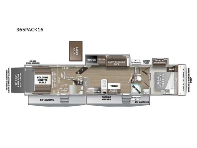 2024 Forest River Cherokee Wolf Pack 365PACK16 - New Toy Hauler For Sale by RV Dynasty in Bunker Hill, Indiana