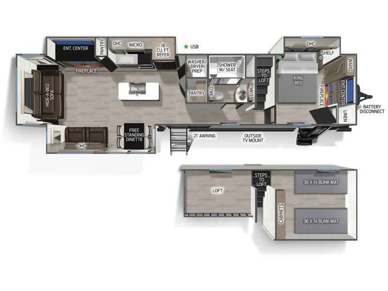 2027 Forest River Cherokee Timberwolf 39DL - New Destination Trailer For Sale by RV Dynasty in Bunker Hill, Indiana features Slideout