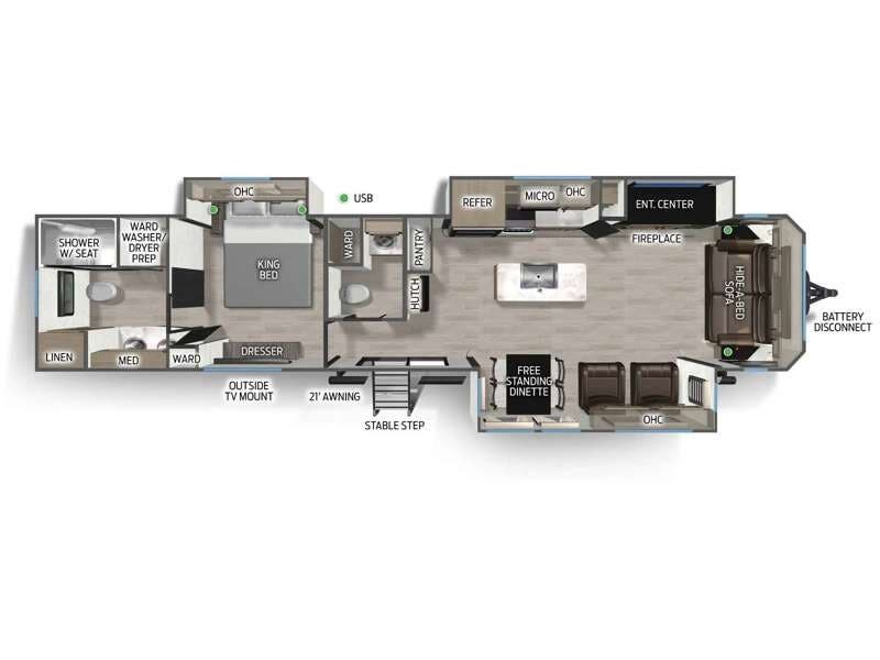 2027 Forest River Cherokee Timberwolf 39NA - New Destination Trailer For Sale by RV Dynasty in Bunker Hill, Indiana features Slideout