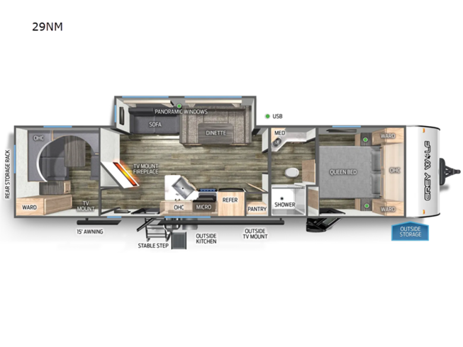2024 Forest River Cherokee Grey Wolf 29NM - New Travel Trailer For Sale by RV Dynasty in Bunker Hill, Indiana