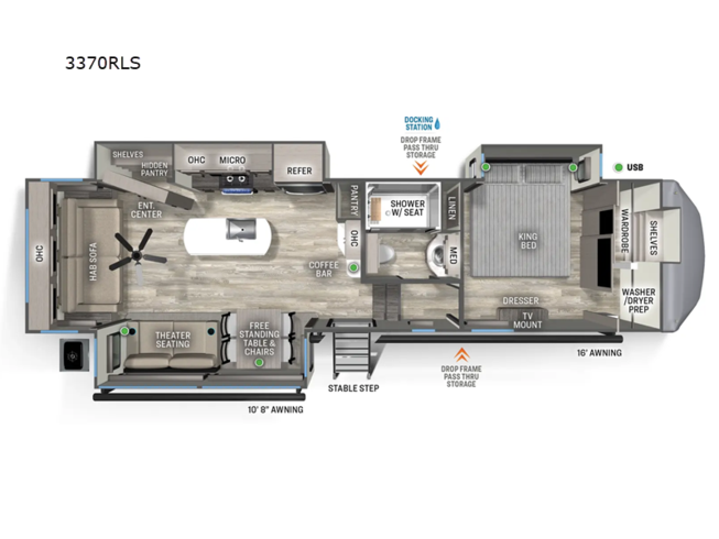 2024 Forest River Sandpiper 3370RLS - New Fifth Wheel For Sale by RV Dynasty in Bunker Hill, Indiana
