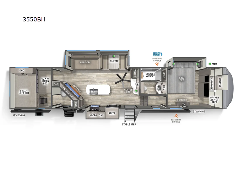 2024 Forest River Sandpiper 3550BH RV for Sale in Bunker Hill, IN 46914