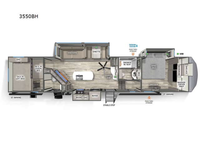 2024 Forest River Sandpiper 3550BH - New Fifth Wheel For Sale by RV Dynasty in Bunker Hill, Indiana