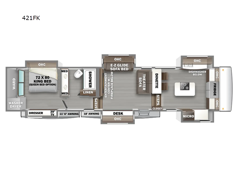 2026 Forest River RiverStone 421FK - New Fifth Wheel For Sale by RV Dynasty in Bunker Hill, Indiana features Slideout