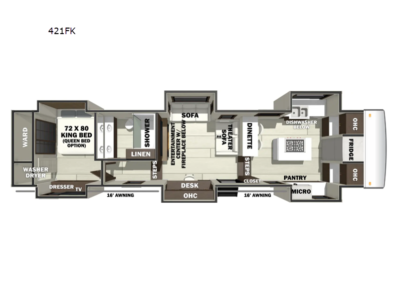 2027 Forest River RiverStone 421FK - New Fifth Wheel For Sale by RV Dynasty in Bunker Hill, Indiana features Slideout