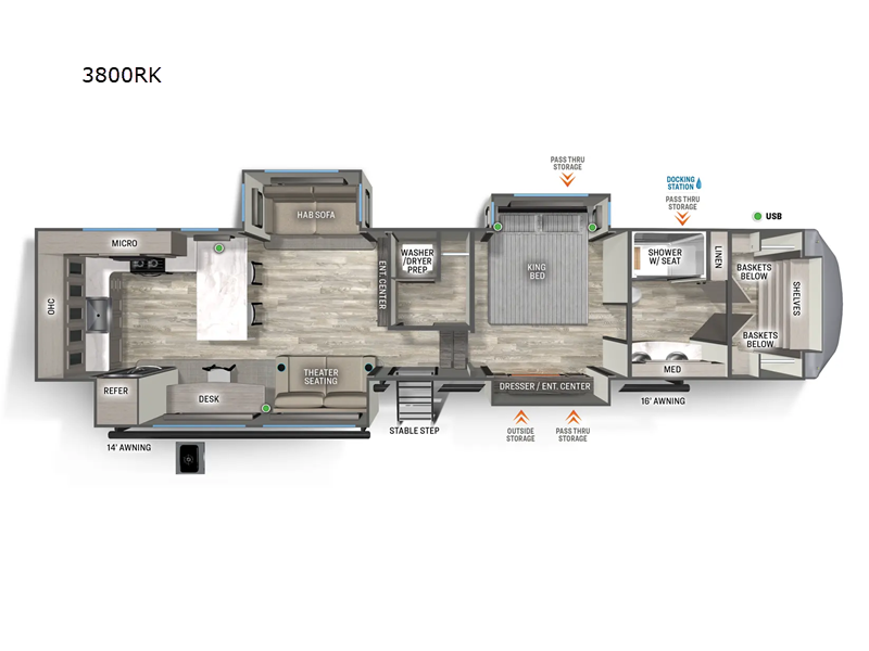 2024 Forest River Sandpiper 3800RK RV for Sale in Bunker Hill, IN 46914