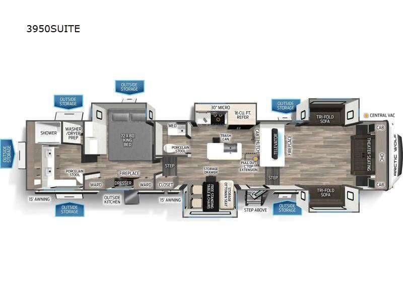 2026 Forest River Cherokee Arctic Wolf 3950SUITE - New Fifth Wheel For Sale by RV Dynasty in Bunker Hill, Indiana features Slideout