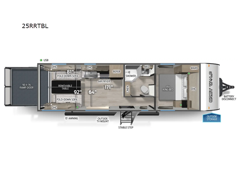 2027 Forest River Cherokee Grey Wolf Black Label 25RRTBL - New Toy Hauler For Sale by RV Dynasty in Bunker Hill, Indiana