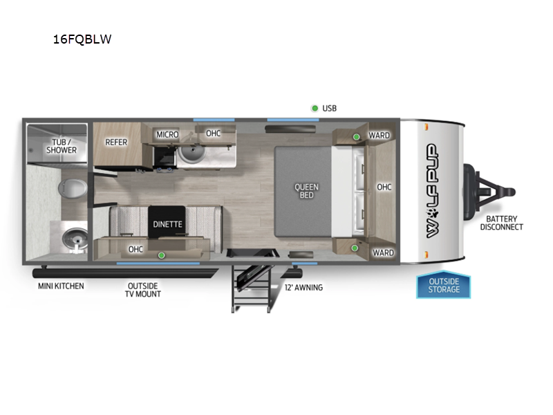 2027 Forest River Cherokee Wolf Pup Black Label 16FQBLW - New Travel Trailer For Sale by RV Dynasty in Bunker Hill, Indiana