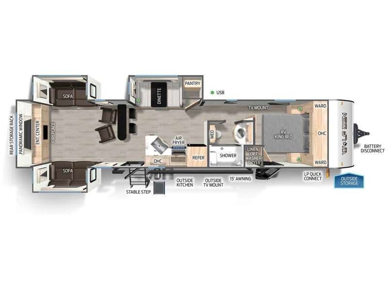 2027 Forest River Cherokee Wolf Den Black Label 306MMBL - New Travel Trailer For Sale by RV Dynasty in Bunker Hill, Indiana features Slideout