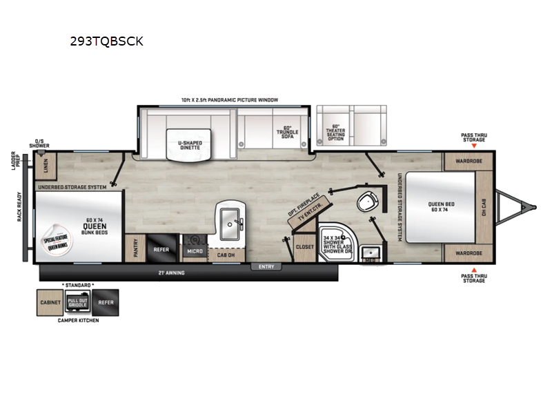 2027 Coachmen Catalina Legacy Edition 293TQBSCK - New Travel Trailer For Sale by RV Dynasty in Bunker Hill, Indiana features Slideout