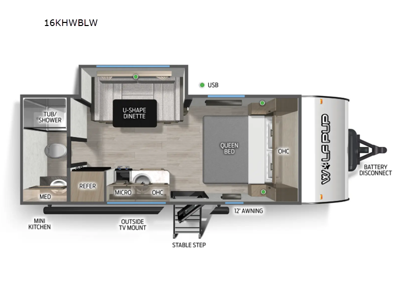 2027 Forest River Cherokee Wolf Pup Black Label 16KHWBLW - New Travel Trailer For Sale by RV Dynasty in Bunker Hill, Indiana features Slideout