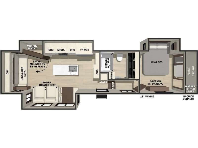 2026 Forest River Cedar Creek 361RL - New Fifth Wheel For Sale by RV Dynasty in Bunker Hill, Indiana features Slideout