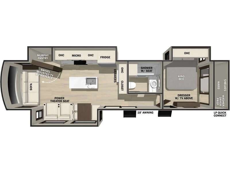 2027 Forest River Cedar Creek Cottage 40CRS - New Destination Trailer For Sale by RV Dynasty in Bunker Hill, Indiana features Slideout