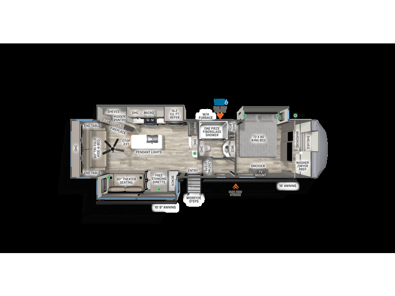 2026 Forest River Sandpiper 3370RLS - New Fifth Wheel For Sale by RV Dynasty in Bunker Hill, Indiana features Slideout