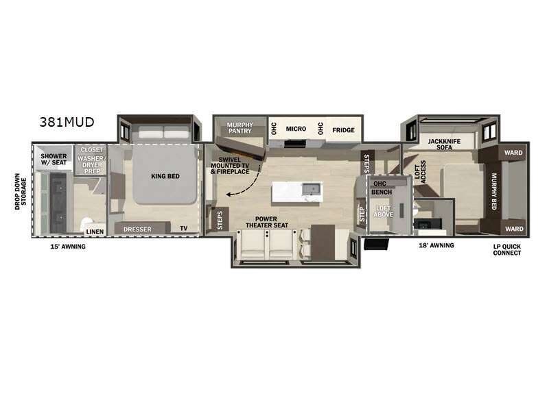 2026 Forest River Cedar Creek 381MUD - New Fifth Wheel For Sale by RV Dynasty in Bunker Hill, Indiana features Slideout