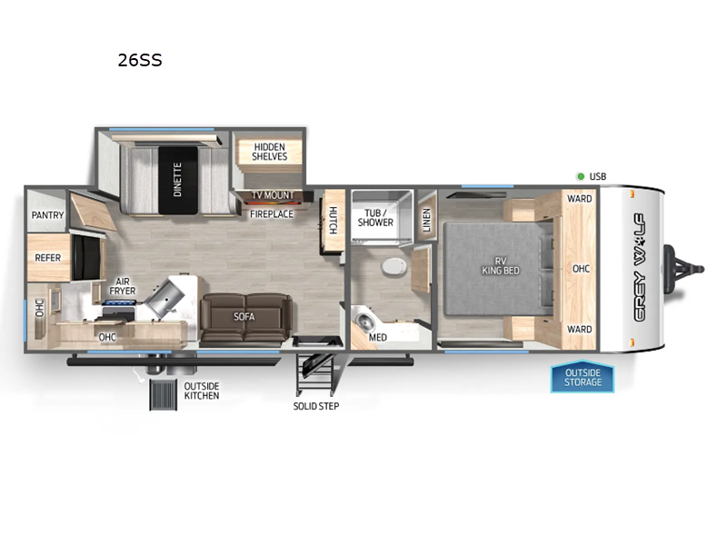 2027 Forest River Cherokee Grey Wolf 26SS - New Travel Trailer For Sale by RV Dynasty in Bunker Hill, Indiana features Slideout
