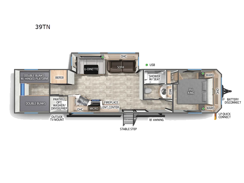 2026 Forest River Cherokee Timberwolf 39TN - New Destination Trailer For Sale by RV Dynasty in Bunker Hill, Indiana features Slideout