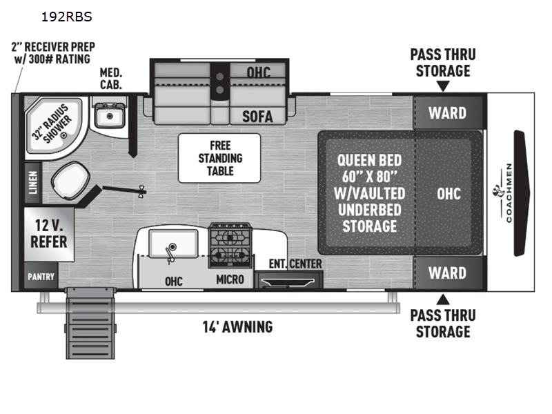 2026 Coachmen Freedom Express Ultra Lite 192RBS - New Travel Trailer For Sale by RV Dynasty in Bunker Hill, Indiana features Slideout