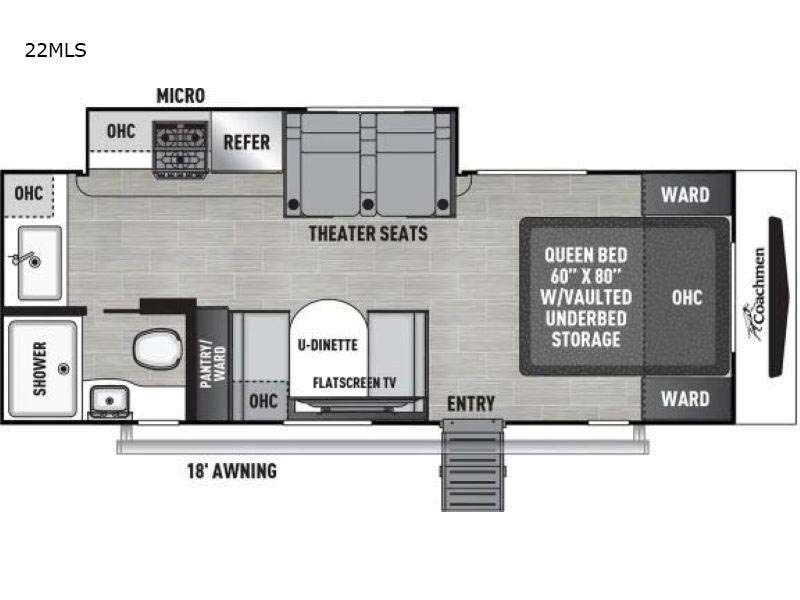2027 Coachmen Freedom Express Ultra Lite 22MLS - New Travel Trailer For Sale by RV Dynasty in Bunker Hill, Indiana features Slideout