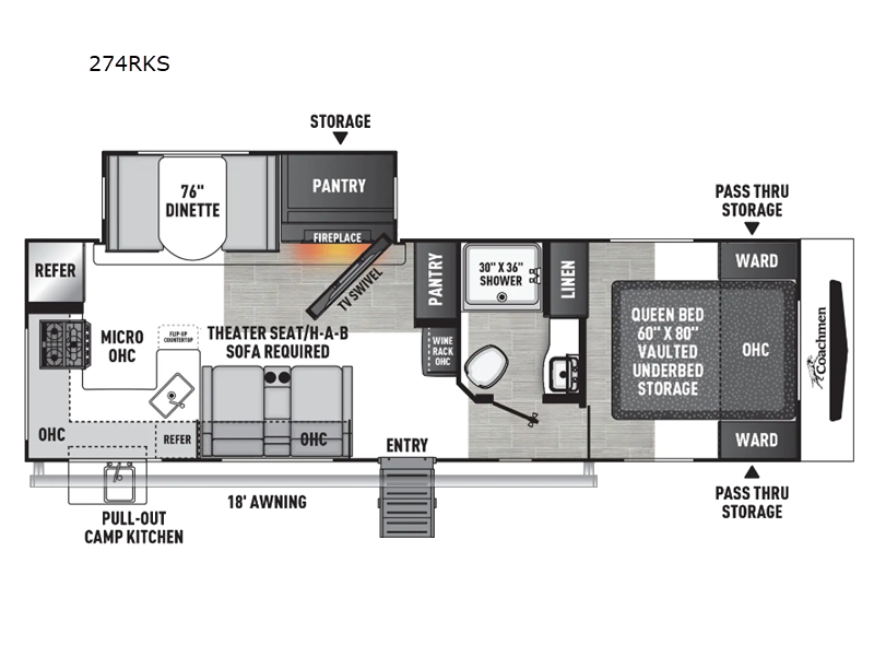 2027 Coachmen Freedom Express Ultra Lite 274RKS - New Travel Trailer For Sale by RV Dynasty in Bunker Hill, Indiana features Slideout