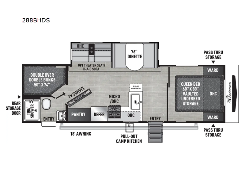 2026 Coachmen Freedom Express Ultra Lite 288BHDS - New Travel Trailer For Sale by RV Dynasty in Bunker Hill, Indiana features Slideout