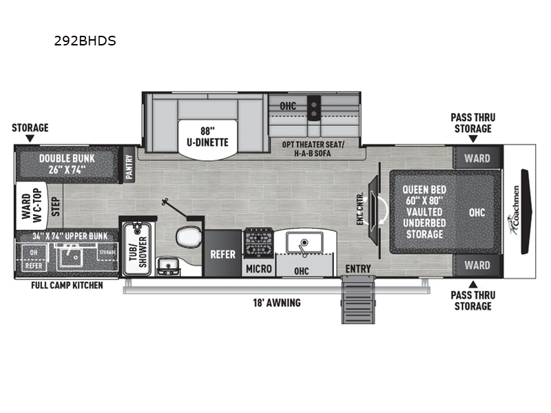 2027 Coachmen Freedom Express Ultra Lite 292BHDS - New Travel Trailer For Sale by RV Dynasty in Bunker Hill, Indiana features Slideout